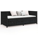 Day Bed without Mattress Black 90x200 cm Solid Wood Pine 820905