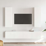 4 Piece TV Cabinet Set White Engineered Wood 3078666