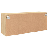 TV Wall Cabinet with LED Lights Sonoma Oak 100x30x40 cm 837213