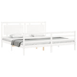 Bed Frame without Mattress White 200x200 cm Solid Wood 3194072