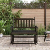 Glider Bench Black 118x70x104.5 cm Solid Wood Poplar 4008866