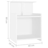 Bed Cabinets 2 pcs White 40x35x60 cm Engineered Wood 806176