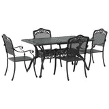 Garden Dining Set 5 pcs Black Aluminium 3334661