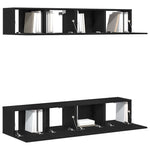 TV Cabinet Set 4 pcs Black oak 80 x 30 x 30 cm Engineered wood 3333051