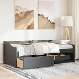 Day Bed with 3 Drawers without Mattress IRUN Black 90x200 cm 3314684