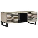 Coffee Table Beige and Black 100 x 54 x 40 cm Solid Acacia wood 4017984