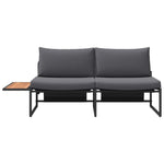 Garden Sofa with Cushion Brown 200.5 x 70 x 85.5cm Metal 42007549