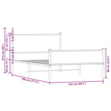 Metal Bed Frame without Mattress Brown Oak 120x190 cm Small Double 4007955