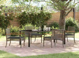 Garden Dining Set with Cushion 5 pcs Grey and Black Rattan 3380823