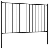 Fence Panel Woerden with Posts Steel 1.7x1 m Black 145210