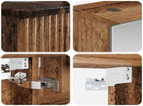 Bathroom Furniture Set 5 pcs Old Wood Engineered Wood and Glass 3407253