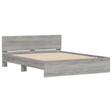 Bed Frame Grey Sonoma Engineered wood, Plywood 140x200 cm Modern 3207488