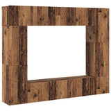 TV Cabinet Set 8 pcs Old wood 80 x 30 x 30 cm Engineered wood 3393324