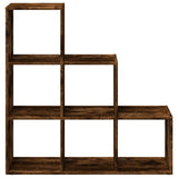 Room Divider Bookcase 3-Tier Smoked Oak 99x29x99 cm Engineered Wood 857962