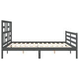 Bed Frame without Mattress Grey 200x200 cm Solid Wood 3194918