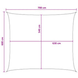 Sunshade Sail Light Grey and White 6 x 7 m HDPE 42032959