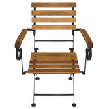 Folding Chair Set of 4 Brown and Black 316834