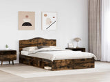 Bed Frame Smoked Oak 120 x 190 cm Solid Pine Wood 3413339