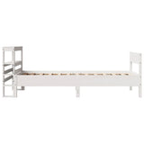 Bed Frame without Mattress White 75x190 cm Small Single Solid Wood Pine 3306211