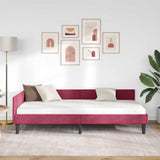 Corner Bed Frame with Headboard Wine Red 80 cm x 200 cm Velvet 42016138