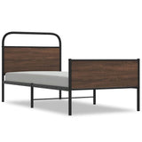 Bed Frame without Mattress 107x203 cm Brown Oak Engineered Wood 4100496
