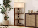 Corner Floor Light, with Shelves - Wood-Effect T3398P425160