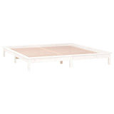 LED Bed Frame without Mattress White 140x200 cm Solid Wood 820607