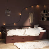 Bed Frame with Storage without Mattress Dark Brown 90x200 cm 322059