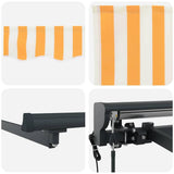 Retractable Awning Yellow and White 450 x 300 cm 3330866