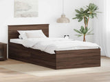 Bed Frame with Headboard Brown Oak 90 x 200 cm Engineered Wood 3408626