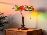 Tiffany-Style Rose and Butterfly Table Lamp - Multi T3398P425295