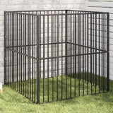 Dog Playpen 4 Panel Black Galvanised Steel 172209