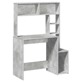 Desk with Shelves Concrete Grey 100x45x140 cm Engineered Wood 860439