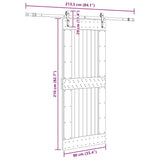 Sliding Door with Hardware Set 90x210 cm Solid Wood Pine 3332745
