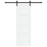 Sliding Door White and Black 73.5 x 211 cm Solid Pine Wood 3333161