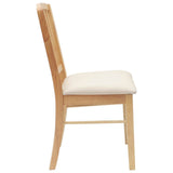Dining Chairs 2 pcs Natural 50 x 52.5 x 91 cm Solid Rubber Wood 42020449