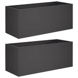 Garden Planter 2 pcs Black 80 x 40 x 40 cm Cold-rolled Steel 8005233