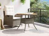 Dinner Table Grey and Acacia 70 x 70 x 73 cm Solid Acacia Wood 42026919