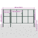 Garden Gate Steel 400x200 cm Green 144315
