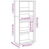 Bookcase Grey Sonoma 60x30x152 cm Engineered Wood 857913