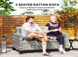 Two-Seater Rattan Outdoor Sofa - Light Grey T3398P317833