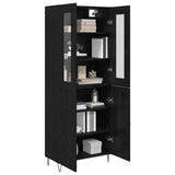 Highboard White and Black Oak 69.5 x 34 x 180 cm 3402710