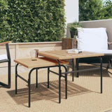 Garden Nest of Coffee Tables 2 pcs Brown and Black Steel 4009307
