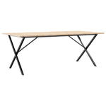 ZNTS Dining Table X-Frame 200x100x75 cm Solid Wood Pine and Steel 3282701