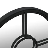 Round Garden Mirror Black Iron Medium Decorative Inlays Mirror 318358