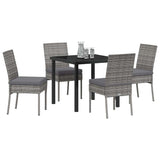 Garden Dining Set 5 pcs Grey Powder-Coated Steel 3379227