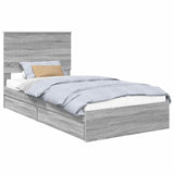 Storage Bed Grey Sonoma 100 x 200 cm Engineered Wood 3411241
