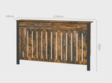 93 x 119cm Rustic-Look Radiator Cover - Brown/Black T3398P552648