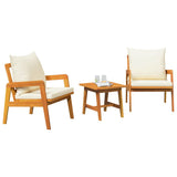 Bistro Set with Cushion 3 pcs Brown Solid Acacia Wood 4106456