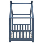 ZNTS Kids Bed Frame Grey Solid Pine Wood 70x140 cm 283370